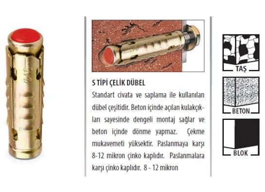 Çelik S (Tipi) Dübeller