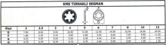 KMS Tırnaklı Segmanlar M 8
