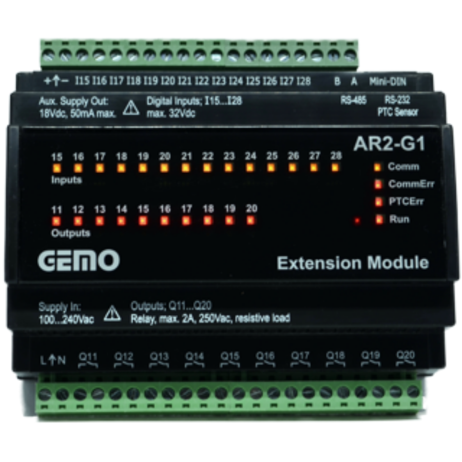 Gemo AR2-G1-24VDC-14D Akıllı Röle Genişleme Modülü