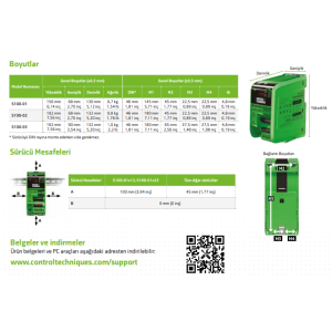 CT Nidec S100-01213-0A0000 Trifaze 0.18 kW Sürücü