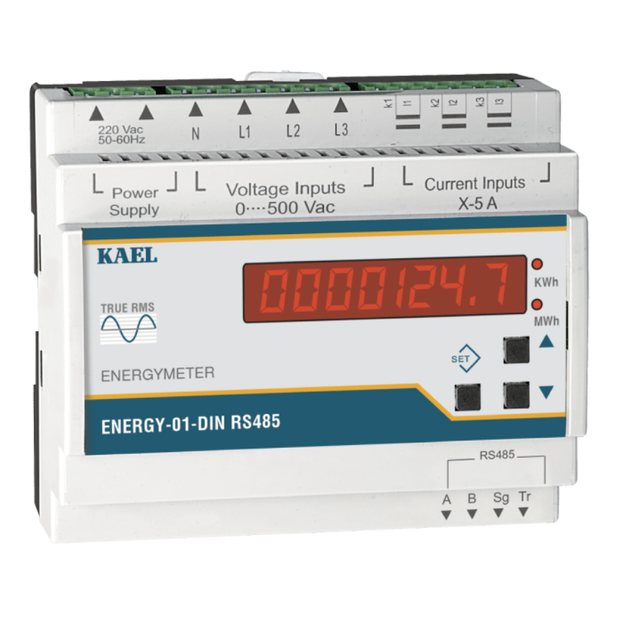 Kael ENERGY-01-DIN Raya Montaj Modbuslı Enerji Ölçer