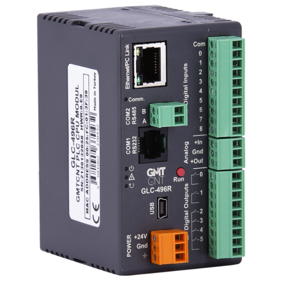 GMTCNT GLC-496R 9 Giriş 6 Çıkışlı Röle 24VDC CPU PLC