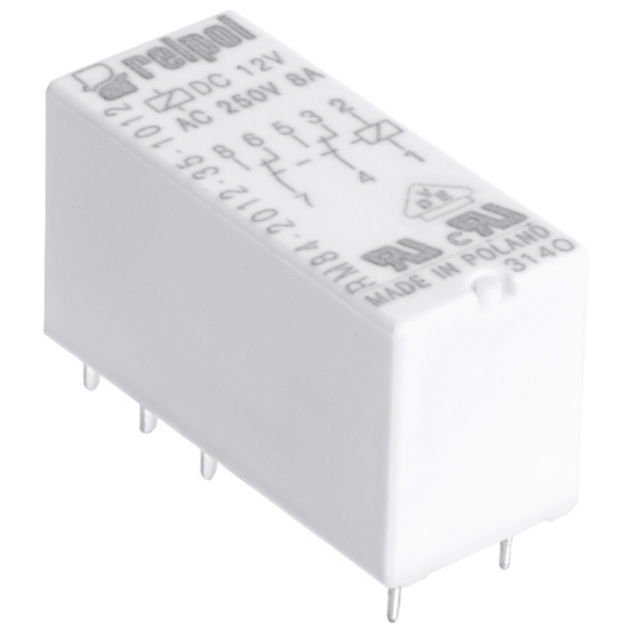 Relpol RM84-2012-25-1012 Çift Kontak 8A 12VDC PCB Tipi Röle