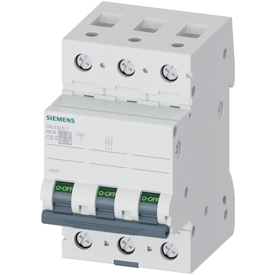 Siemens 5SL6305-7 6kA C Tipi 0.5 Amper Trifaze Otomatik Sigorta