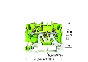 Wago 2201-1207 1.5 mm Push-in Topraklama Sarı Yeşil Ray Klemens