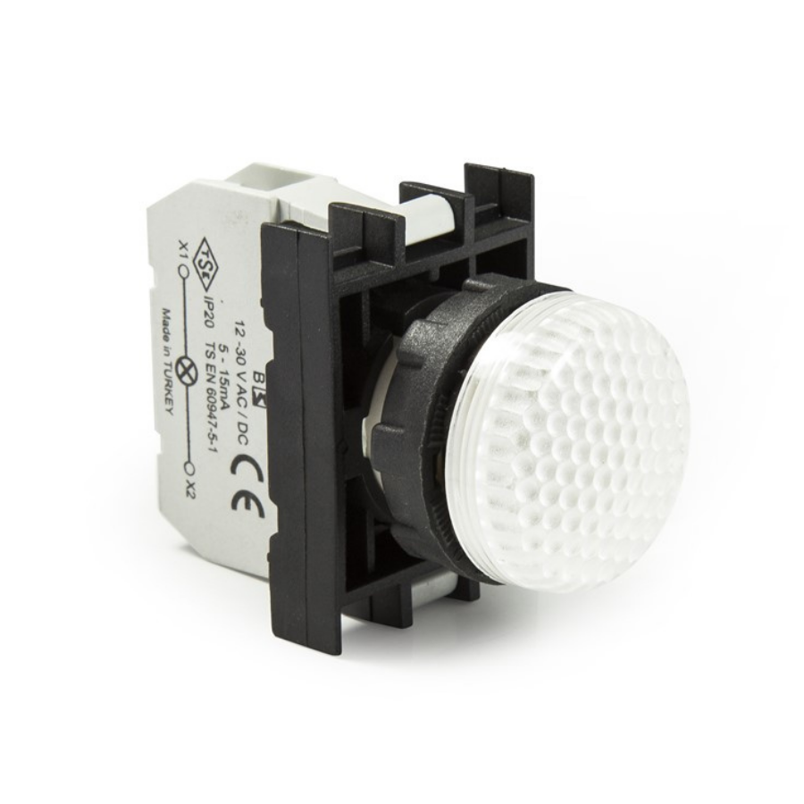 Emas B050XB 12-30V AC/DC Beyaz 22 mm Led Sinyal Lambası