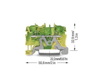 Wago 2000-1207 1 mm Push-İn Yaylı Sarı-Yeşil Topraklama Klemensi