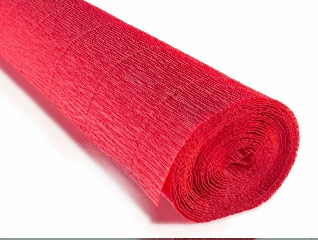İtalyan Krapon Kağıdı No 20E5 Mercan Kırmızı 180 gram 50x250 cm