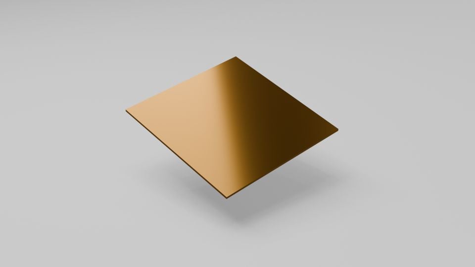 0.8mm Gold Aynalı Pleksi – Lazer Kesim, Arkası Yapışkanlı