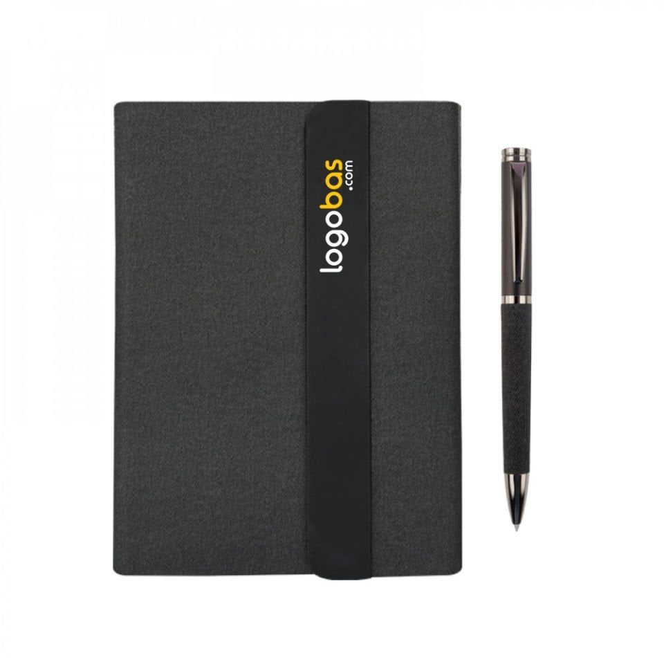 Premium Powerbank - Temassız Şarjlı Lüx Organizer, Defter, Kalem