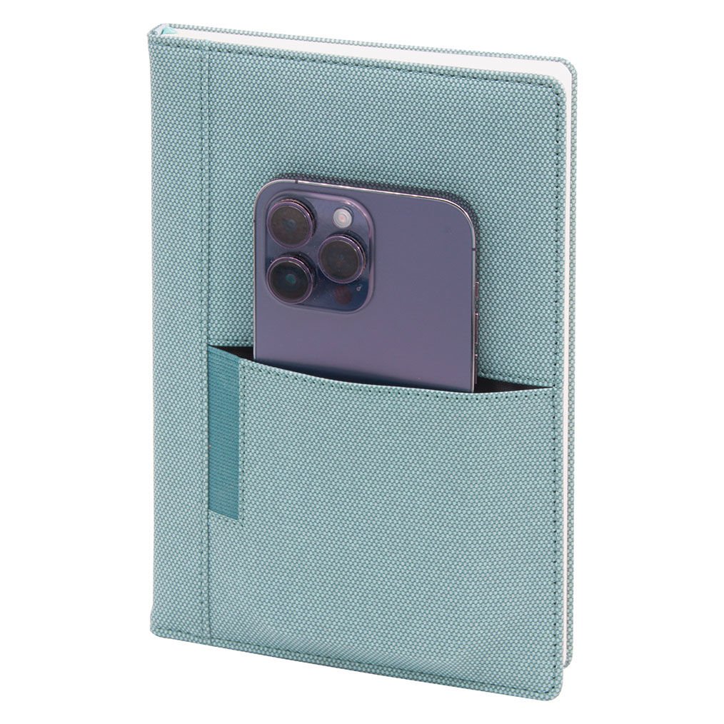 Turkuaz Cepli Promosyon Defter 15x21cm Logo Baskı