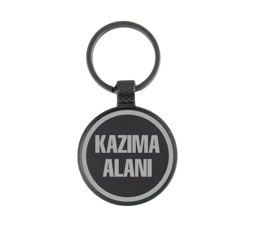Yuvarlak Metal Lazer Kazımalı Anahtarlık