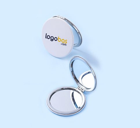 Promosyon Yuvarlak Ayna – Logolu, Çanta Boy (Çap 7,1 cm)