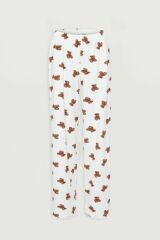 Kadın Pamuklu Ayıcık Desenli Kısa Kollu Pijama Takımı 72113 - M - M - 72113