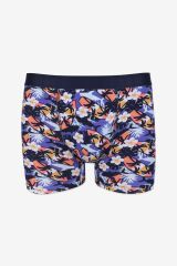 Erkek 2'li Pamuklu Likralı Boxer KO9004BX-2 Çiçek Desen ve Lacivert - XL - KO9004BX-2 Çiçek Desen ve Lacivert - XL