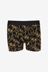 Erkek 2'li Pamuklu Likralı Boxer KO9004BX-5 Zincir Desen ve Siyah - XL - KO9004BX-5 Zincir Desen ve Siyah - XL