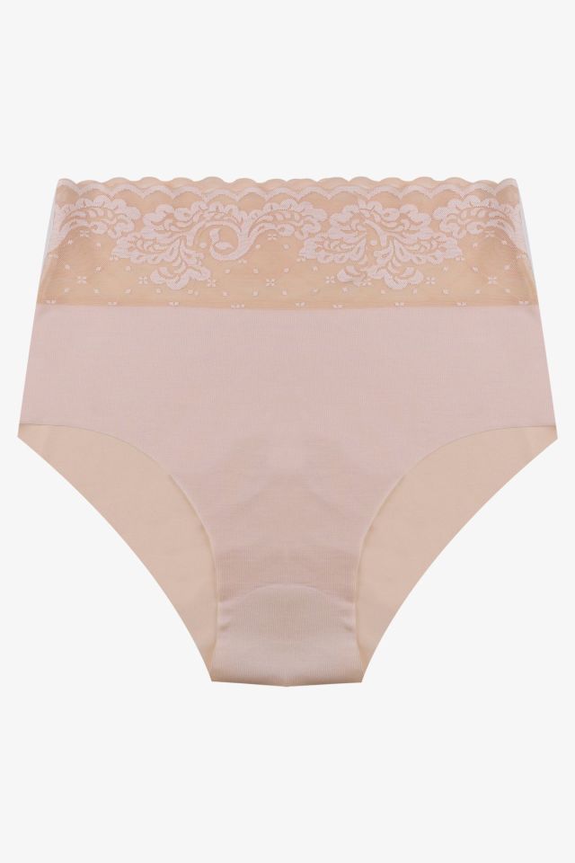 Kadın 3'lü Yüksek Bel Dantel Detaylı Külot Siyah - L/XL