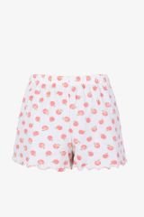 Kadın Pamuklu Baby Overloklu İp Askılı Şortlu Pijama Takımı KO70123 Şeftali - S - KO70123 Şeftali - S