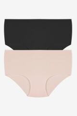 Kadın 2'li Kıl Lastikli Lazer Kesim Ekstra Yüksek Bel Külot KO5800LZR-1 Siyah-Beyaz - M/L - KO5800LZR-1 Siyah-Beyaz - M/L
