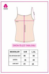 Kadın Pamuklu Likralı Fitilli İp Askılı Atlet 5161-5Ekru - L/XL - 5161-5Ekru - L/XL