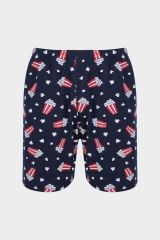Erkek Kısa Kollu Pamuklu Popcorn Desenli Şortlu Pijama Takımı KO60100 Popcorn Desen - S - KO60100 Popcorn Desen - S