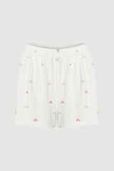 Kadın Kısa Kollu Viskon Kalp Desenli Şortlu Pijama Takımı KO70101 Kalp Desen - L - KO70101 Kalp Desen - L