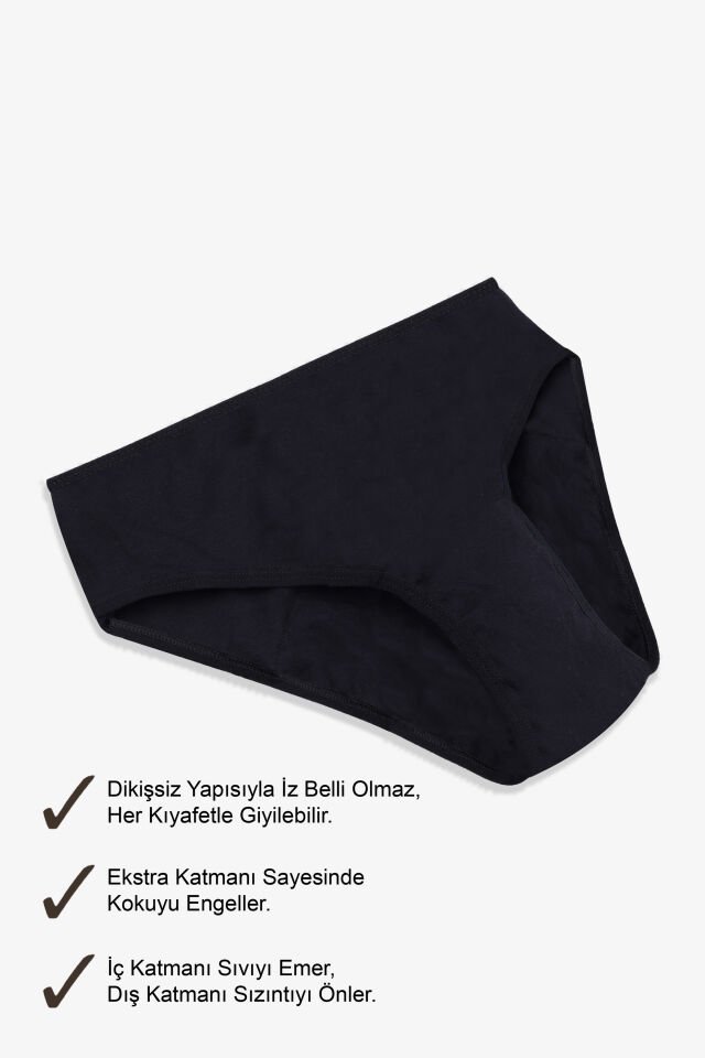 Siyah Yıkanabilir Regl Peroid Destek Külodu 2XL - Siyah