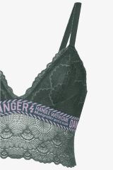 Kadın Danger Yazılı Lastikli Dantelli Büstiyer Takım 80227 Ekru - 80B - 80227 Ekru - 80B