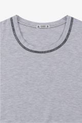 Erkek Gri Melanj Karyoka Dikişli Şortlu Pijama Takımı KO6305TS-1 Gri Melanj - L - KO6305TS-1 Gri Melanj - L