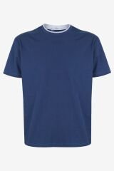Erkek Double Yaka Şortlu Pijama Takımı KO6304TS-2 İndigo - S - KO6304TS-2 İndigo - S