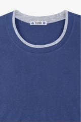 Erkek Double Yaka Şortlu Pijama Takımı KO6304TS-2 İndigo - S - KO6304TS-2 İndigo - S