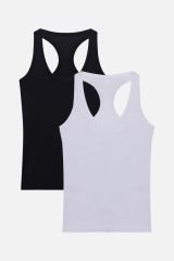 Kadın 2'li Sporcu Atlet Beyaz - S/M - Beyaz - S/M
