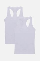 Kadın 2'li Sporcu Atlet Beyaz - S/M - Beyaz - S/M