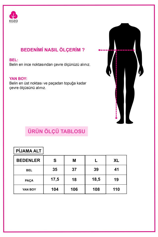Kadın Pamuklu Pijama Tek Alt S - Pudra