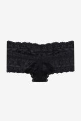 Kadın 3'lü Dantelli Şort Boxer Külot 50335 siyah-ekru-kırmızı - S/M - 50335 siyah-ekru-kırmızı - S/M
