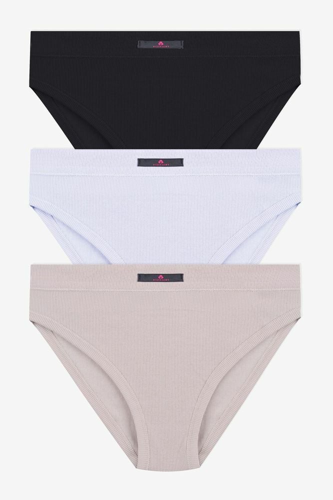 Kadın 3'lü Biyeli Kaşkorse Basic Külot 20895 siyah-ekru-vizon - S/M - 20895 siyah-ekru-vizon - S/M