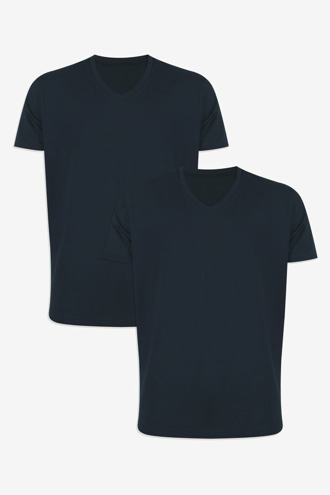 Erkek Pamuklu V Yaka Kısa Kollu Tişört 2 Adet gri melanj- gri melanj - 2XL - 2XL - gri melanj- gri melanj