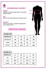 Kadın V Yaka Kısa Kollu Yıldız Desenli Pijama Takımı KO7307TS-1 - XL - KO7307TS-1 - XL