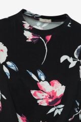 Kadın Pamuklu Önden Bağlamalı Desenli Crop T-shirt Pijama Takımı M