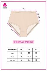 Kadın 5'li Fitilli Curve Büyük Beden Battal Ekstra Yüksek Bel Külot 5005BFTL-2 - 3XL - 5005BFTL-2 - 3XL