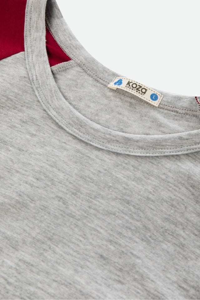 Erkek Pamuklu Cep Detaylı Reglan Kol Pijama Takımı 2XL - Bordo - Ekru