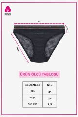 Kadın 3'lü Dantelli - Baskılı Külot Siyahlacivertmor - M - Siyahlacivertmor - M