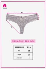 Kadın 3'lü Dantelli-İpli Fantezi Tanga siyah-beyaz-bordo - M - siyah-beyaz-bordo - M