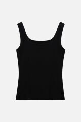 Kadın 2'li Kalın Askılı Likralı Atlet Siyah - L/XL - Siyah - L/XL