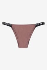 Kadın 3'lü Yazılı Lastikli Fitilli Brazilian Külot bordo-sekerpembe-gri - M - bordo-sekerpembe-gri - M