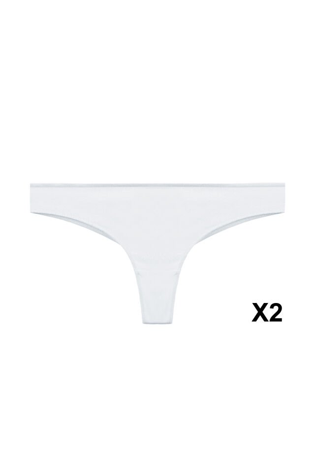 Kadın Pamuklu 6'lı Brazilian Külot Mavi - Pudra - S/M