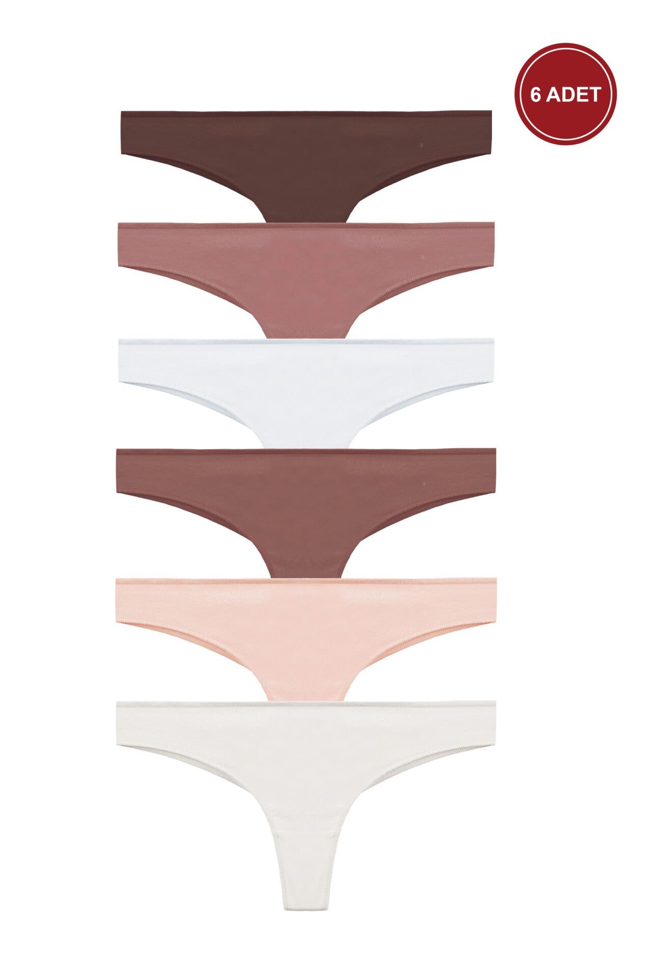 Kadın Pamuklu 6'lı Brazilian Külot S/M