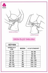 Kadın Puanlı Desenli Tül Detaylı Dolgusuz Toparlayıcı Minimizer Sütyen Kırmızı - 80B - Kırmızı - 80B