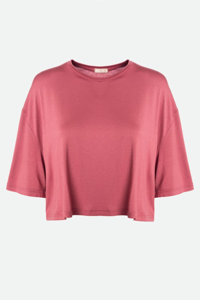 Kadın Pamuklu Kısa Kollu Kalpli Pijama Takımı L - Pembe - Ekru