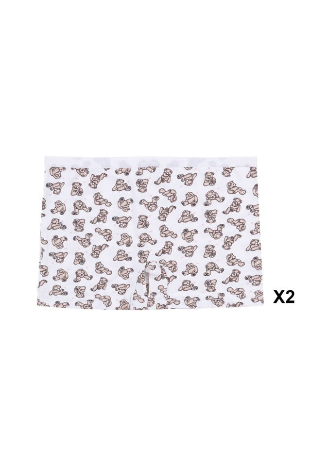 Kız Çocuk Pamuklu 6'lı Baskılı Boxer Pembe - Kahverengi - 3-5 Yaş